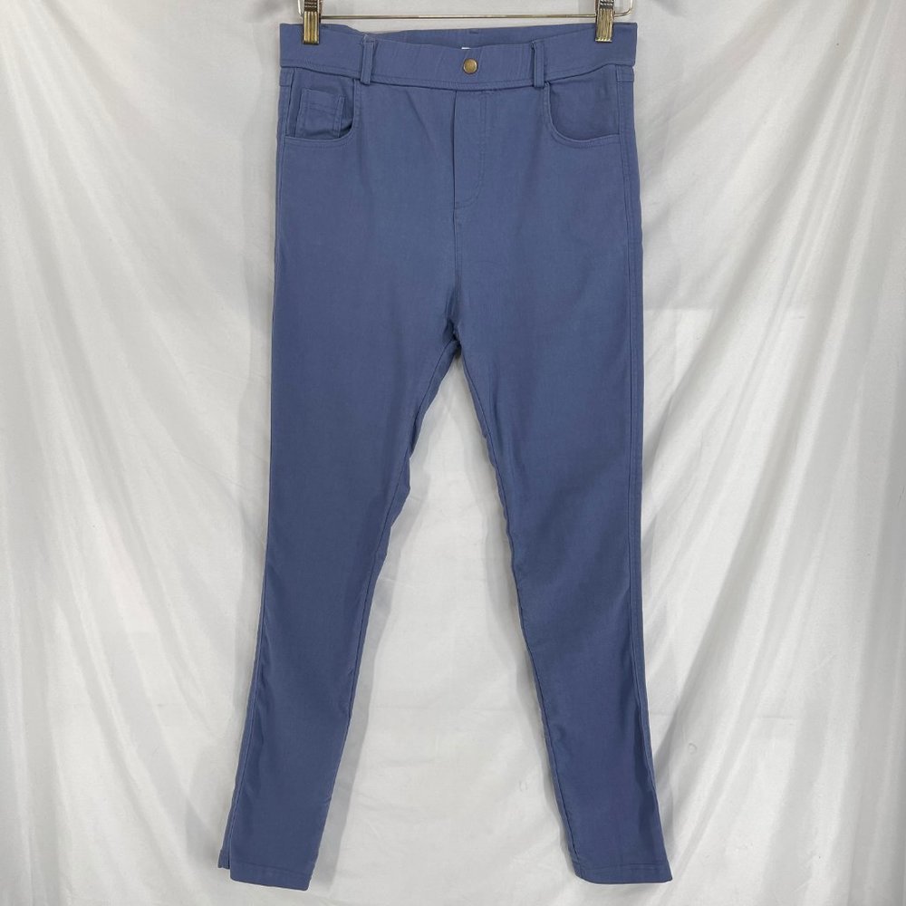 Amaryllis Apparel Elastic Stretch Blue Jegging Size Medium Pull On